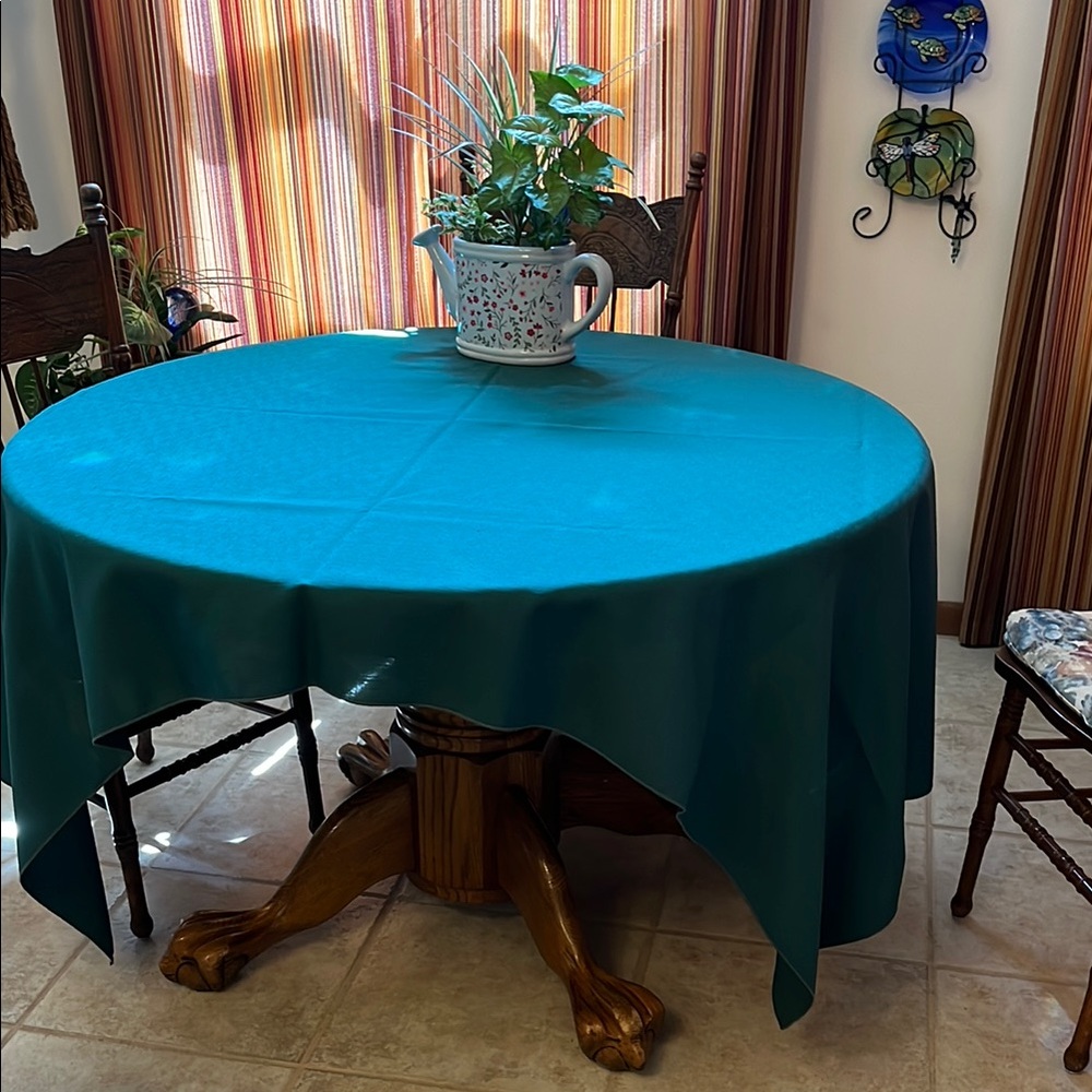 Elegant Dark Green Linen Tablecloth